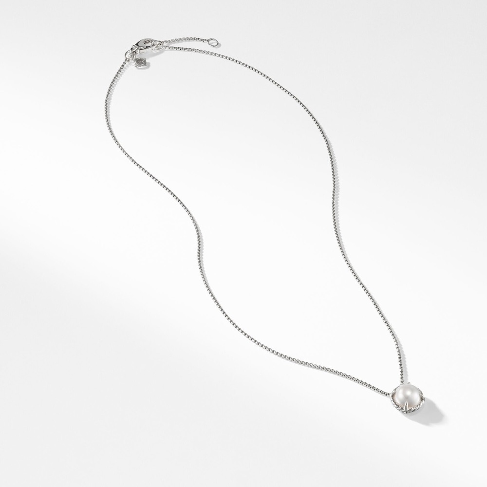 David Yurman petite chatelaine necklace in silver with pearl - Picture 2 of 4